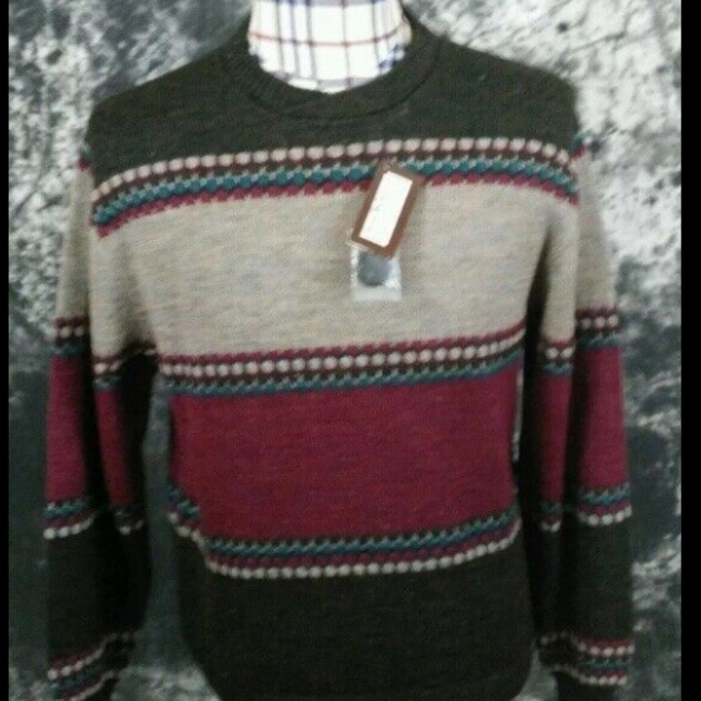 Brian MacNeil geometric sweater striped multi colo